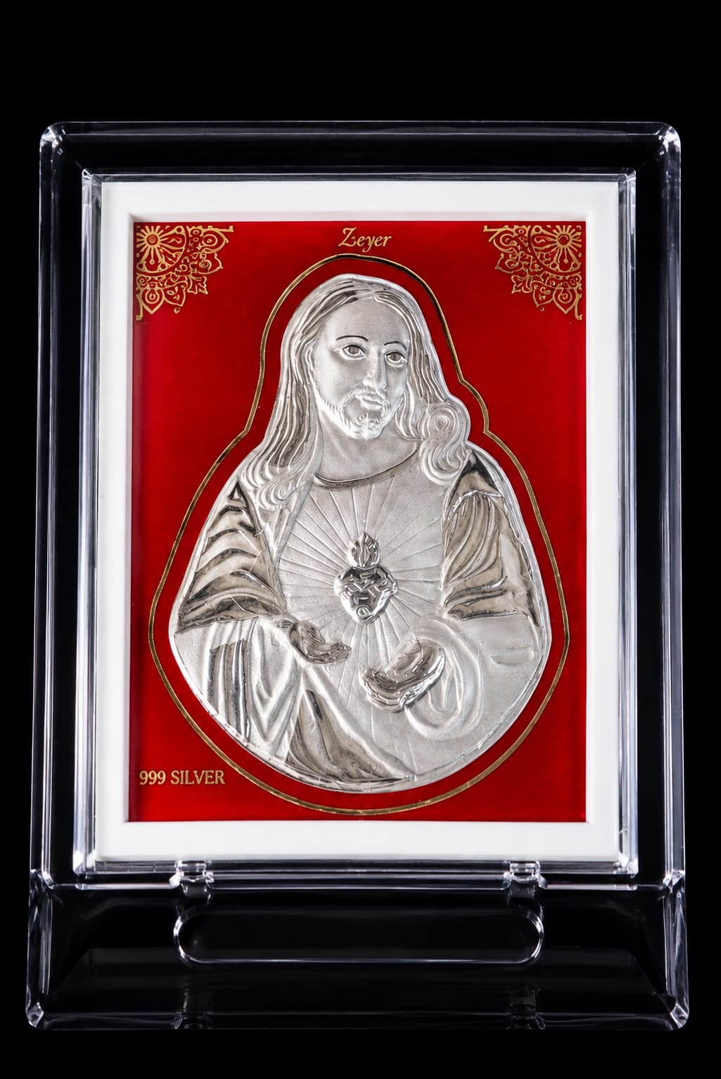 Silver Sacred Heart of Jesus Premium Frame