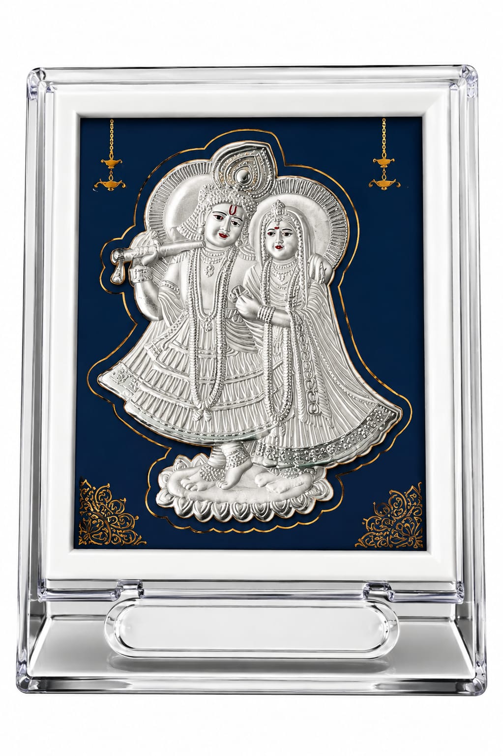 DIVINE RADHA KRISHNA SILVER FRAME