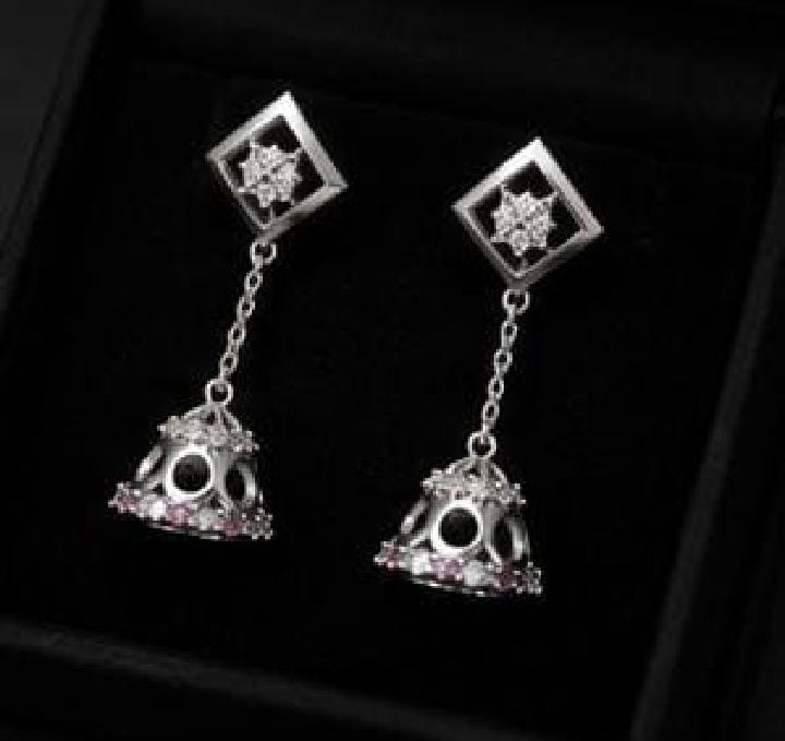 Silver Celestial Jhumka Drop Earrings