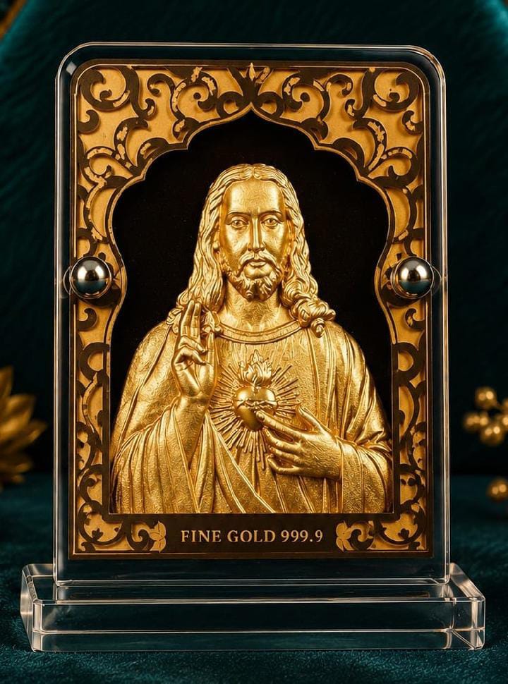 Premium 999.9 Gold Sacred Heart of Jesus Decorative Frame