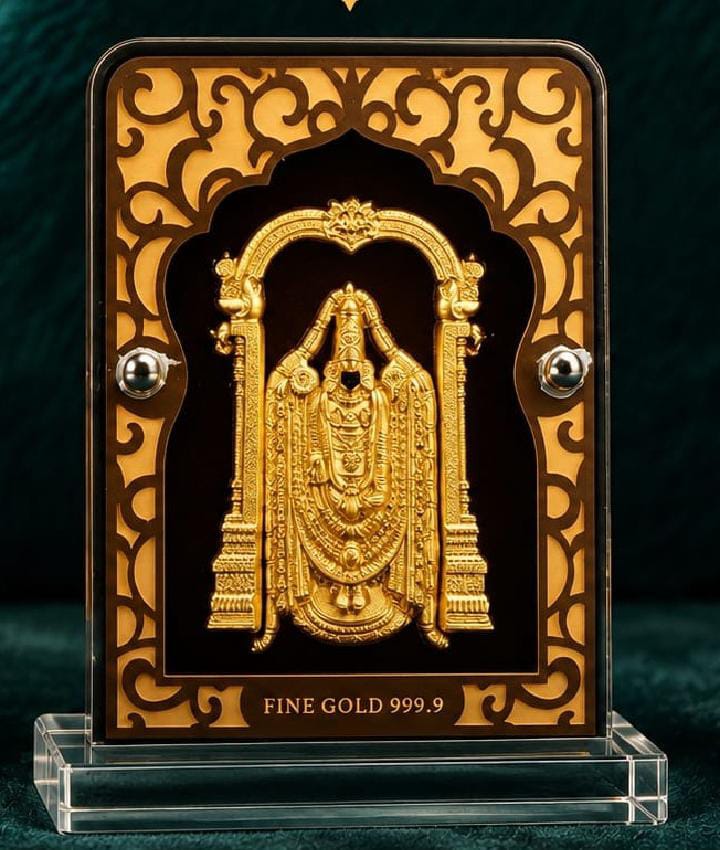 Premium 999.9 Gold Tirupati Balaji Decorative Frame