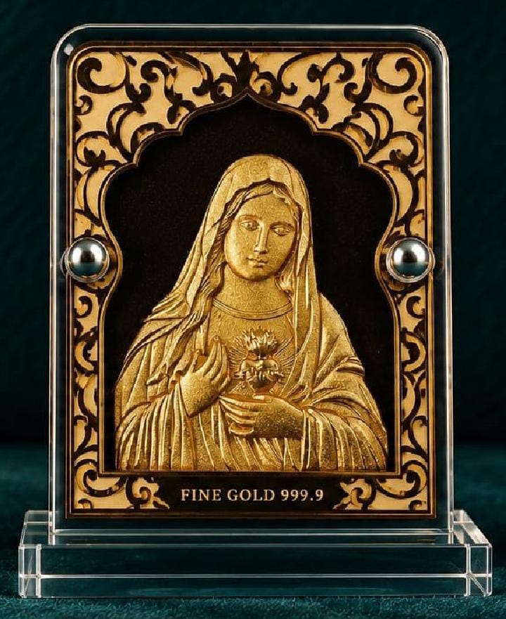Premium 999.9 GOLD VIRGIN MARY DECORATIVE FRAME